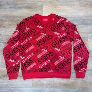 Red Guess Crew Neck